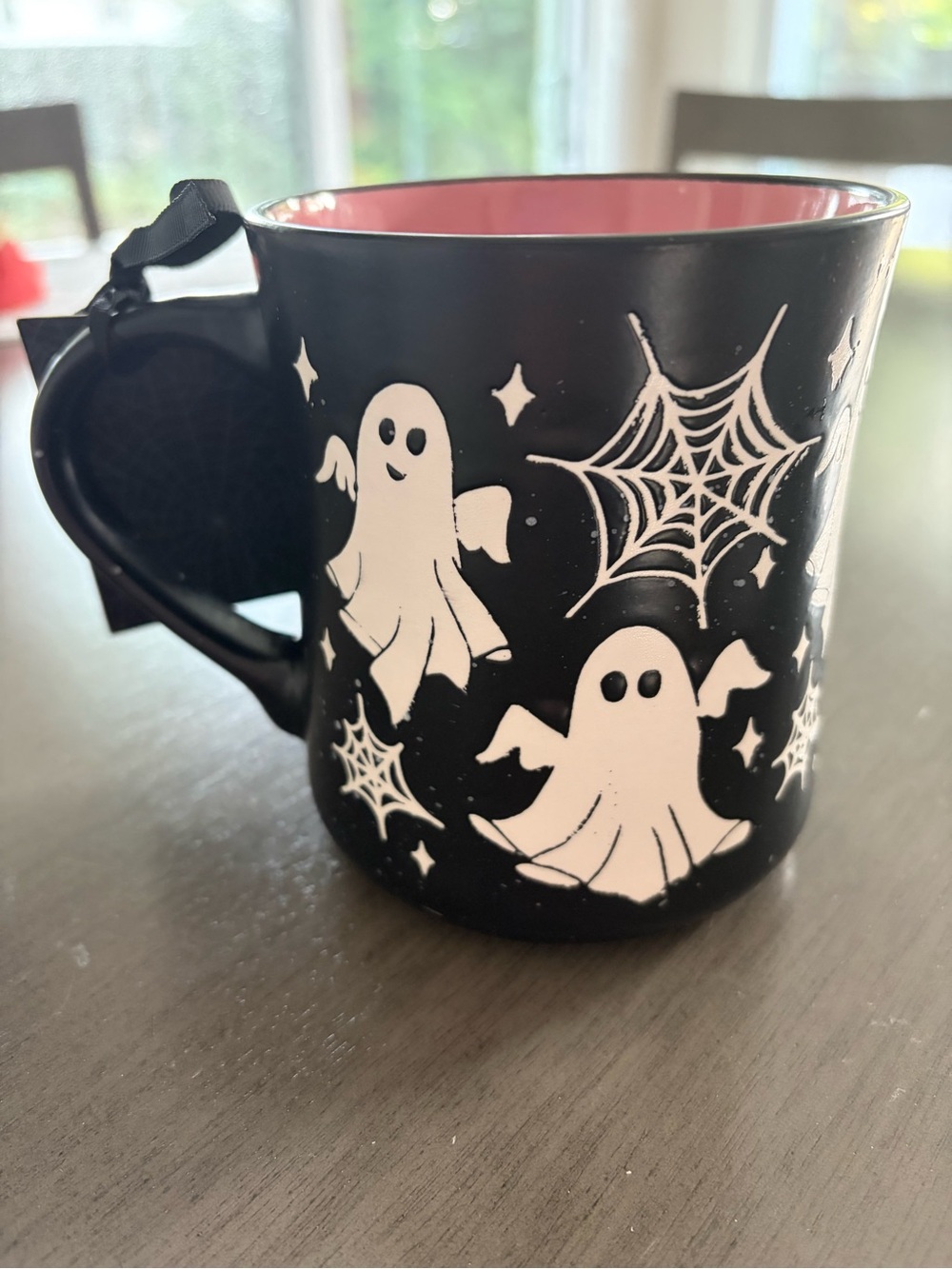 Cobwebs & Cauldrons Halloween Mug - Black with Pink Interior NWT - Picture 2 of 5